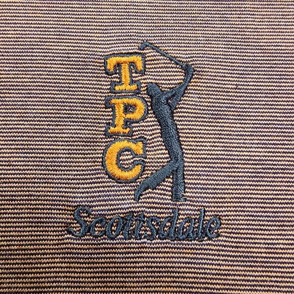 Bugatchi Uomo Shirt Mens XL Orange Polo TPC Scottsdale Golf Egyptian Cotton - Picture 9 of 16